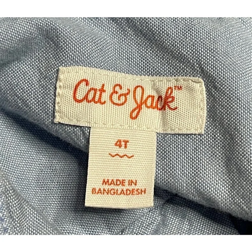 2 Boy's Button Front Shirts Long Sleeve Gymboree/ Cat & Jack Size 4T